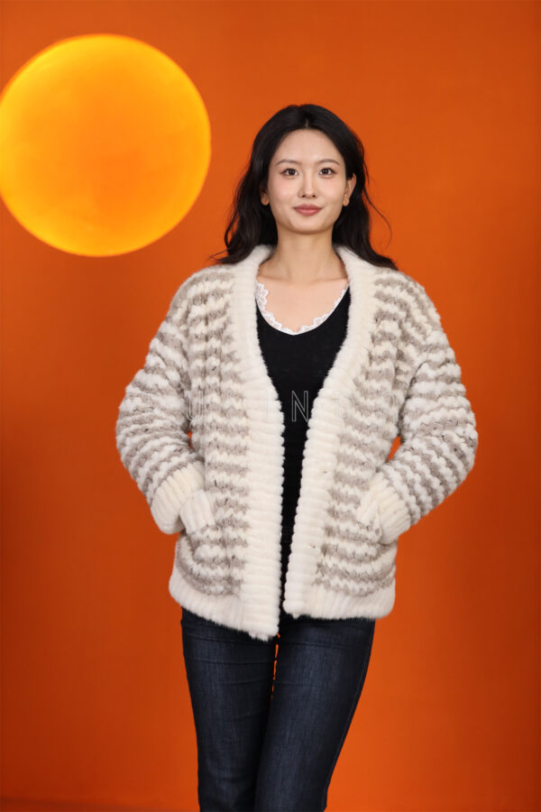echte beige mink nerzjacke