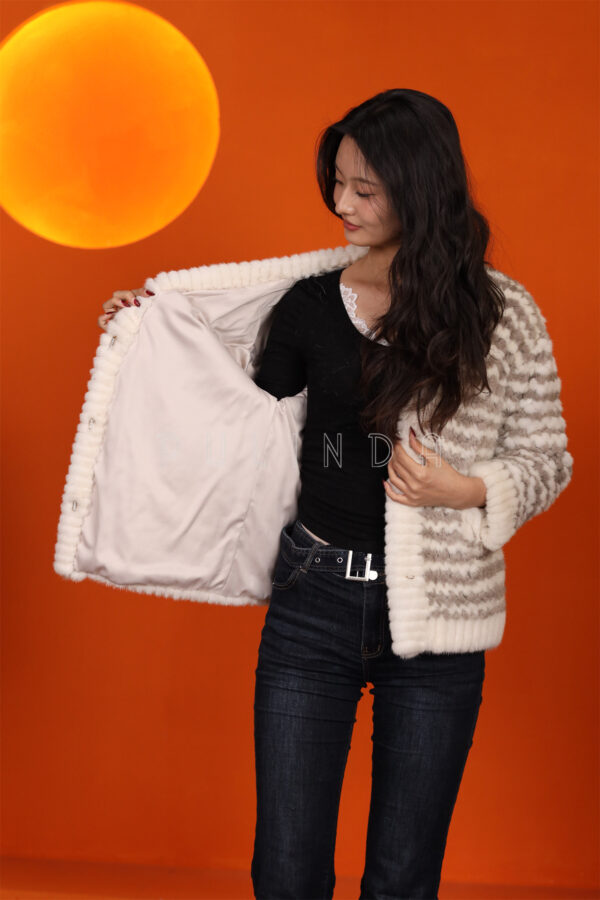 echte beige mink nerzjacke