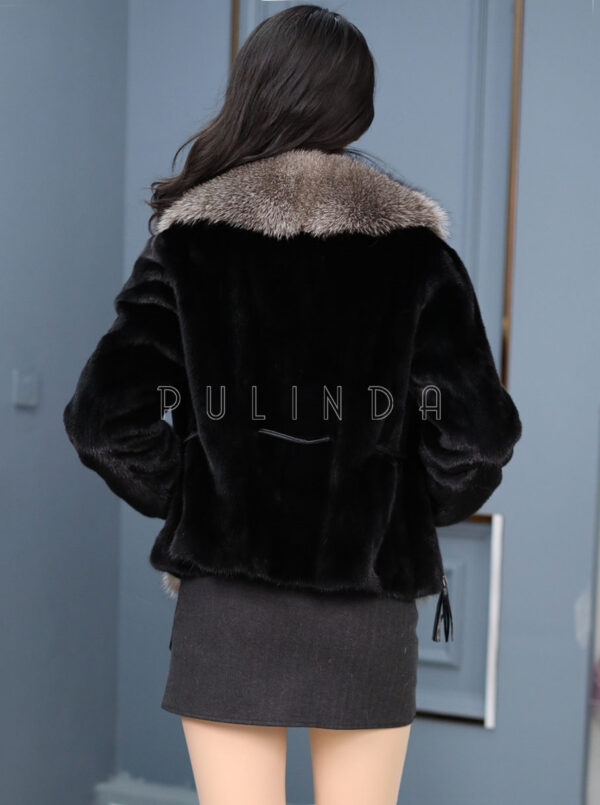 echte schwarz mink nerzjacke